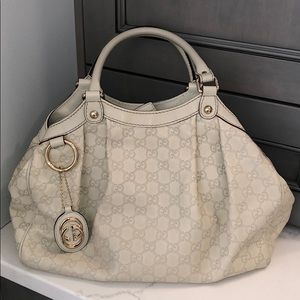 Sukey Ivory Gucci Leather Tote